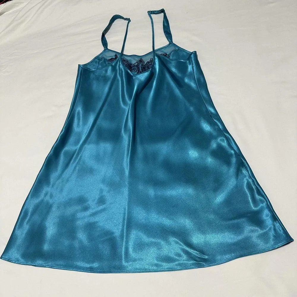 Intimates Women’s Blue Lingerie Slip Dress Nightie Sz L Large - Image 7