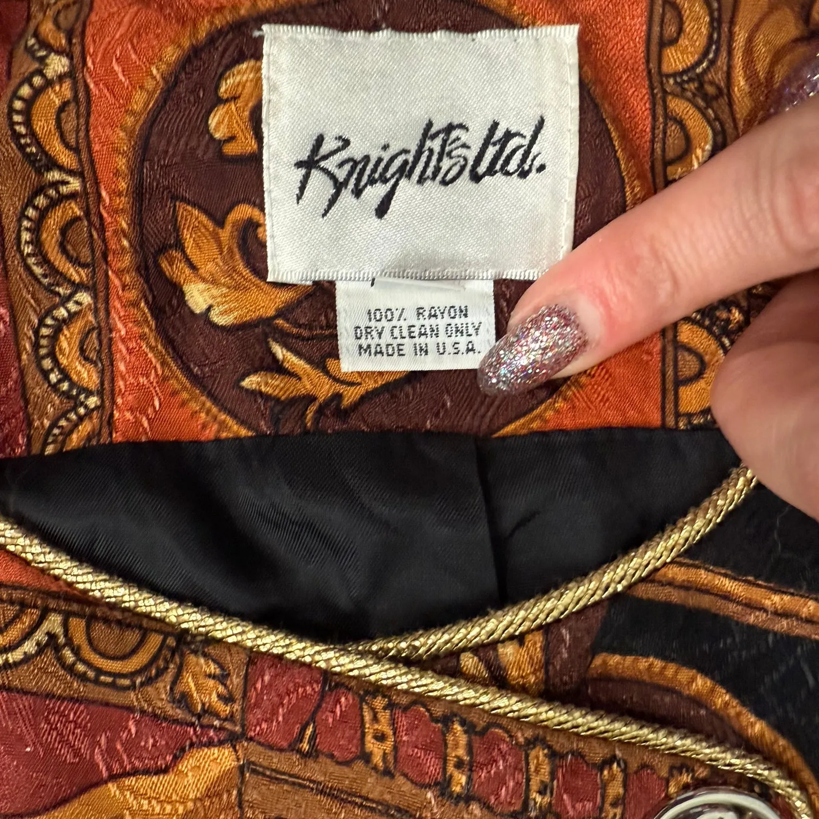 Vintage 80s Orange Rust Cropped Blazer Structured Jacket Shoulder Pads Size M Size M - Image 8