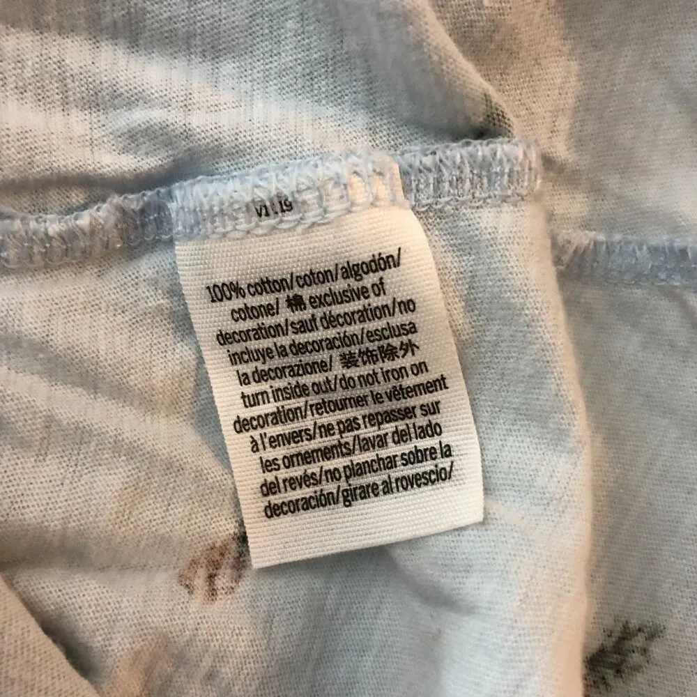 Victorias Secret PINK Light Blue Pineapple Print T-Shirt 100% Cotton Size L - Image 5