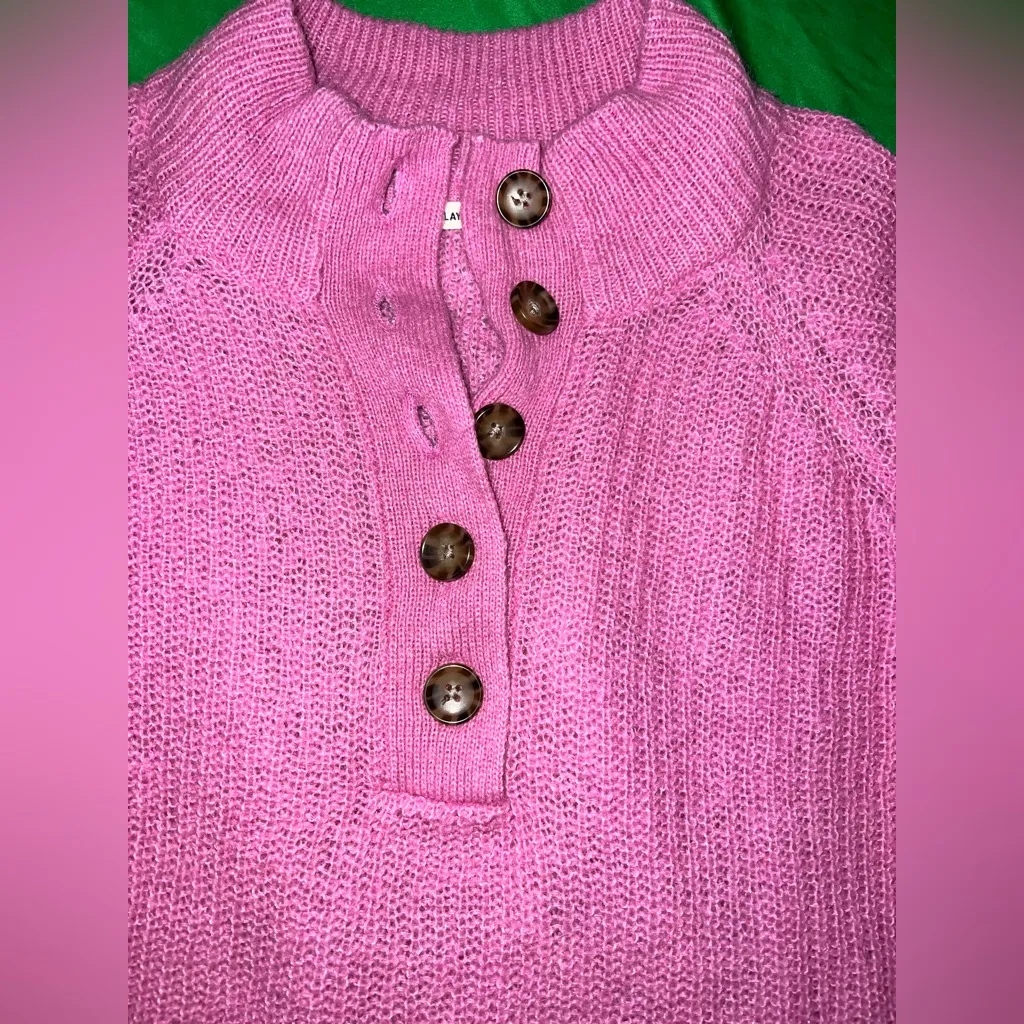 Marine Layer Alpaca Blended Pink Button-Up Women's Sweater size Small - Image 5