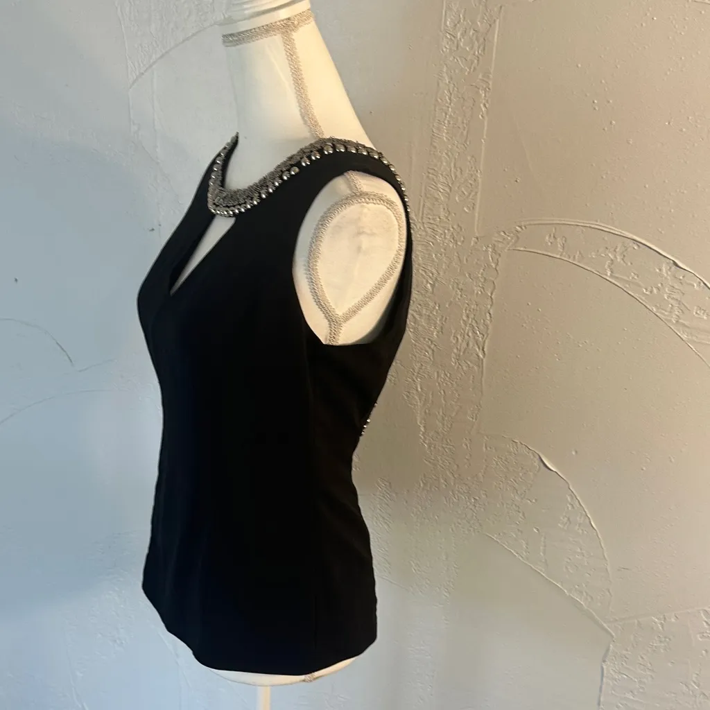 XOXO Black Keyhole Top with Embellished Neckline - Image 5