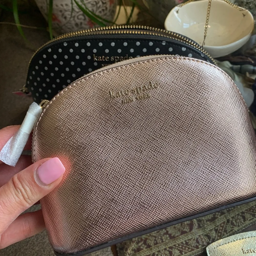 Authentic KATE SPADE leather metallic dots 3 in 1 Crosby/cosmetic/card - Image 12