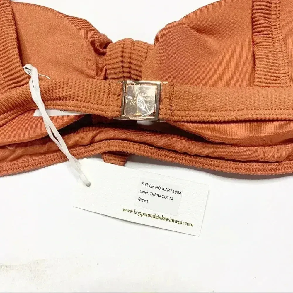 Kopper & Zink Revolve Molly Bikini Top NWT Orange Size L - Image 8