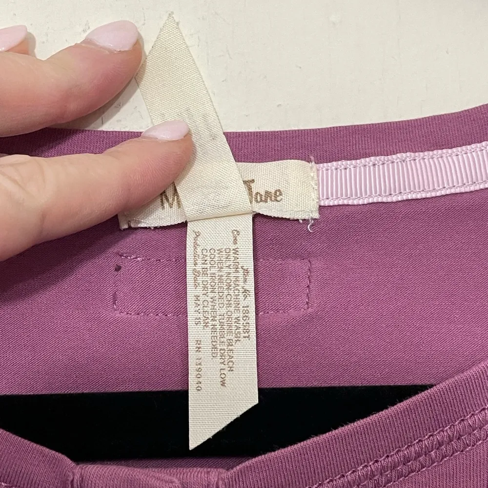 Matilda Jane Pink Mauve Long Sleeve Crop Top Ruched Cotton Spandex~ Size XS - Image 6