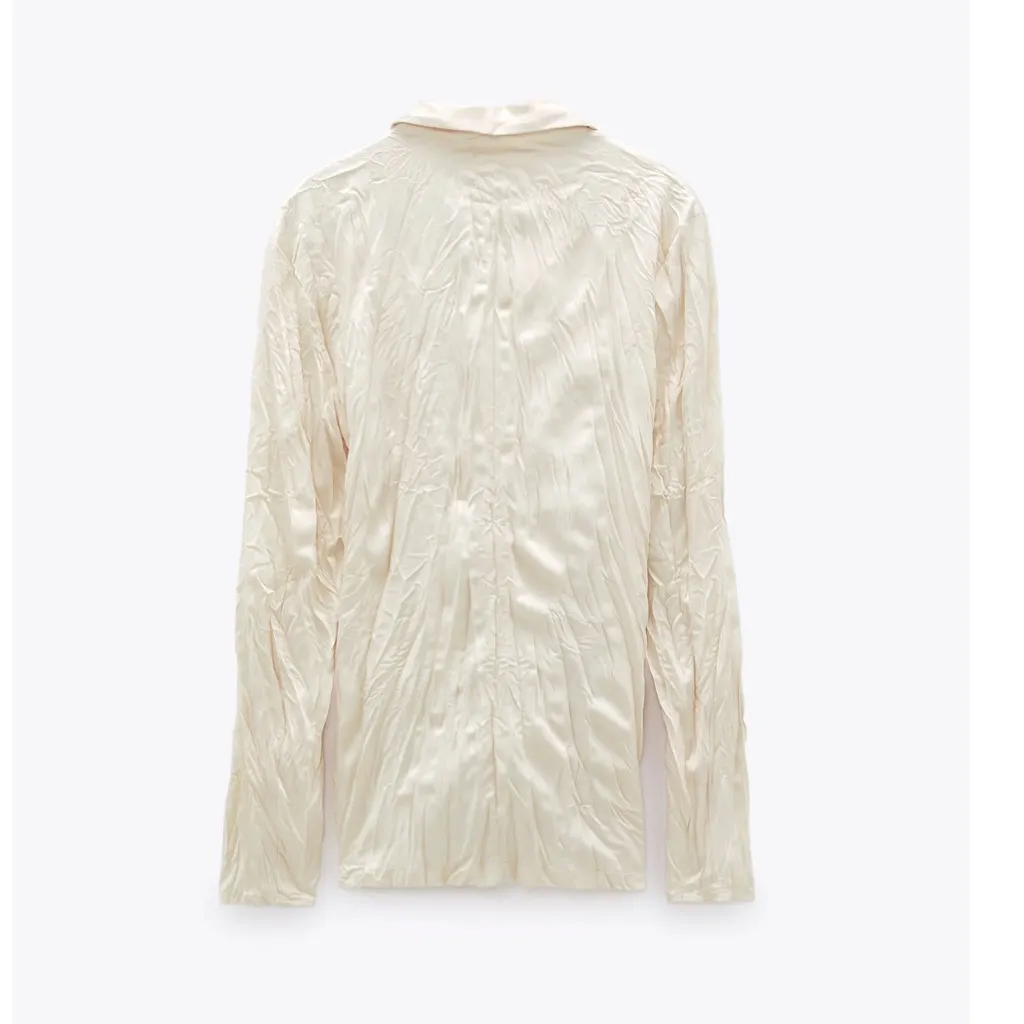 NWT  Zara CREASED-EFFECT SATIN JACKET Medium Lightweight - Image 5