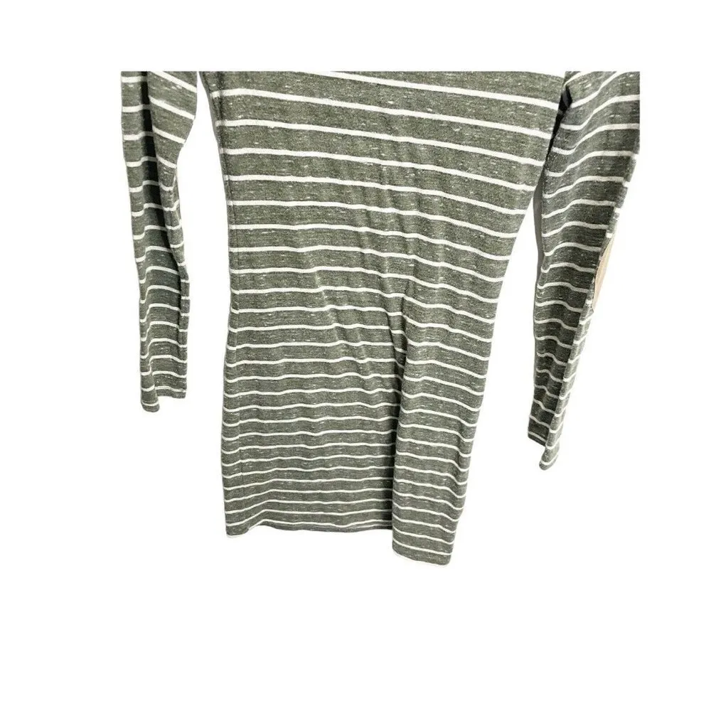 Sopranos Womens Mini Dress Sz S Green White Striped Long Sleeved Knit Lined - Image 4