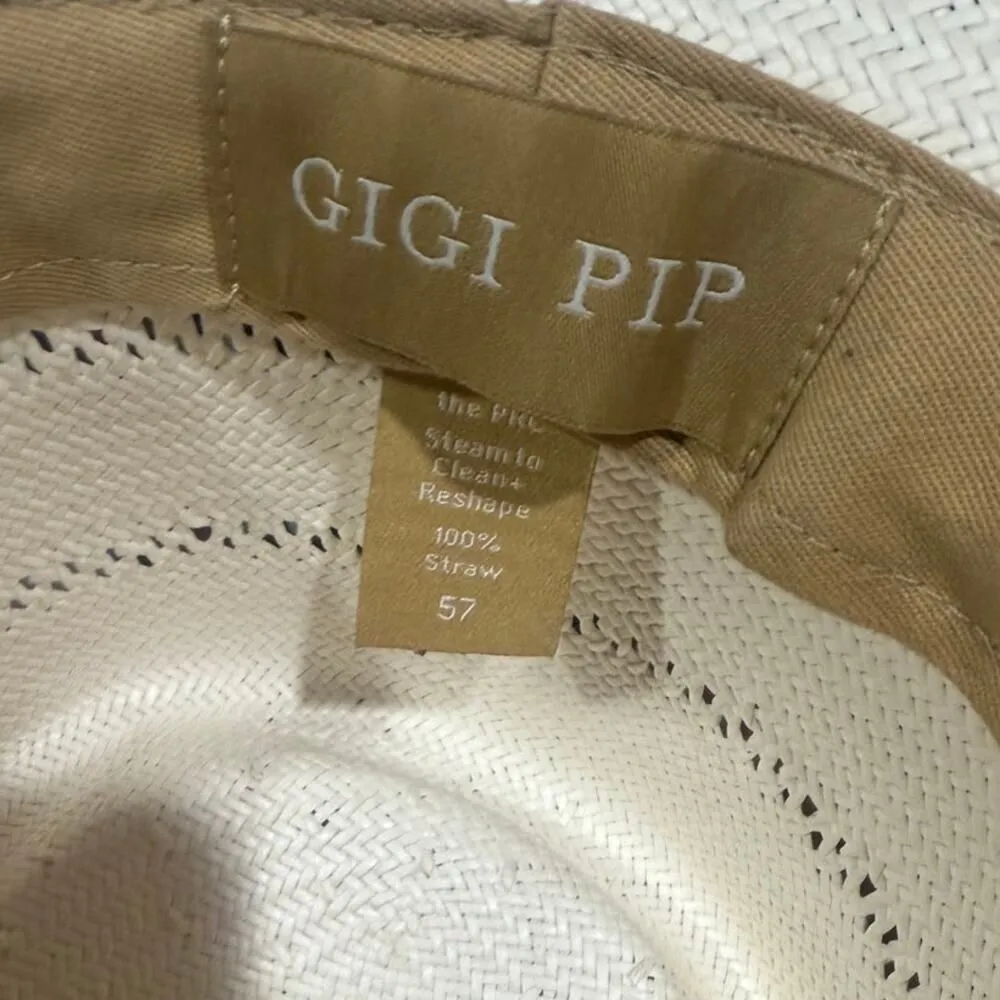 Gigi Pip Arlo Straw Teardrop Fedora Sz. 57(Medium) Gray - Image 9