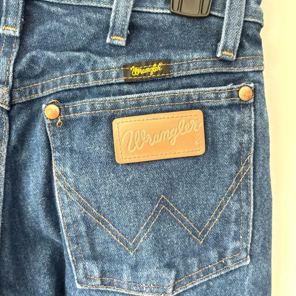 Wrangler Blue Wash Denim Straight Leg High Rise Jeans Loose Fit Western - Image 7