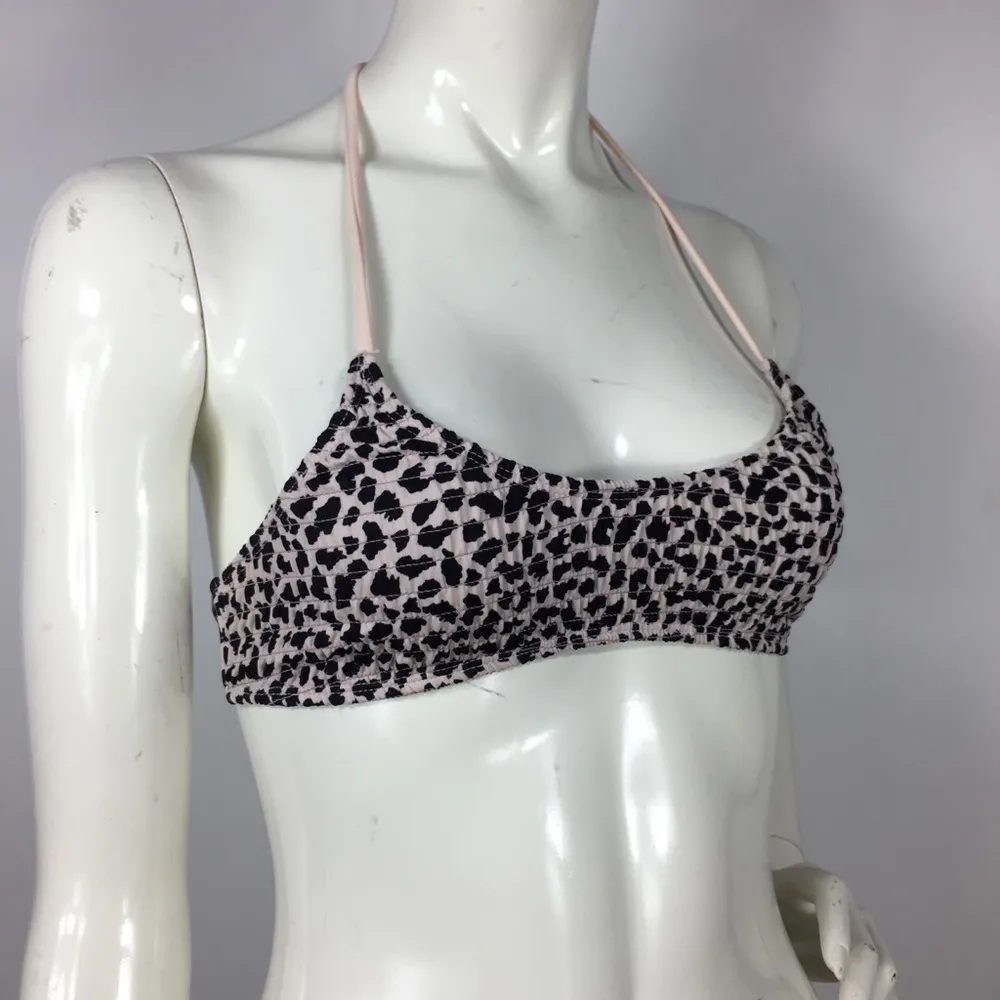 Topshop Smocked Leopard Bikini Top Blush 6 - Image 7