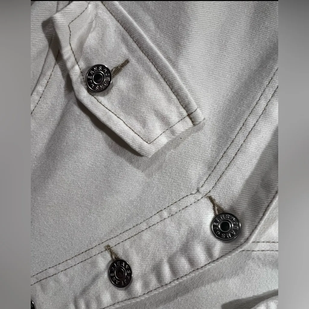 Vintage style White Button-Down Belted Denim Romper or Jumper by entro - Image 10