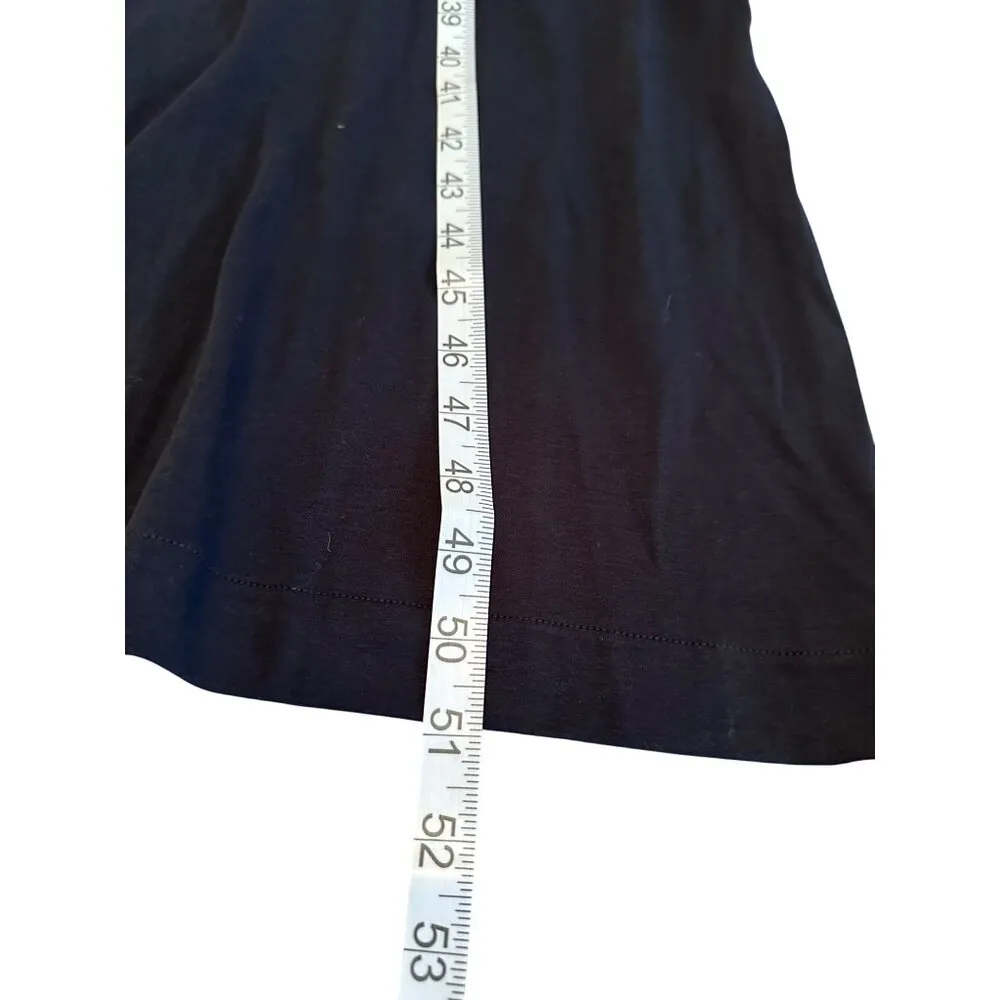 Vince Midi Dress Tie Waist Square Neckline Side Slit 100% Pima cotton Stretchy L - Image 9