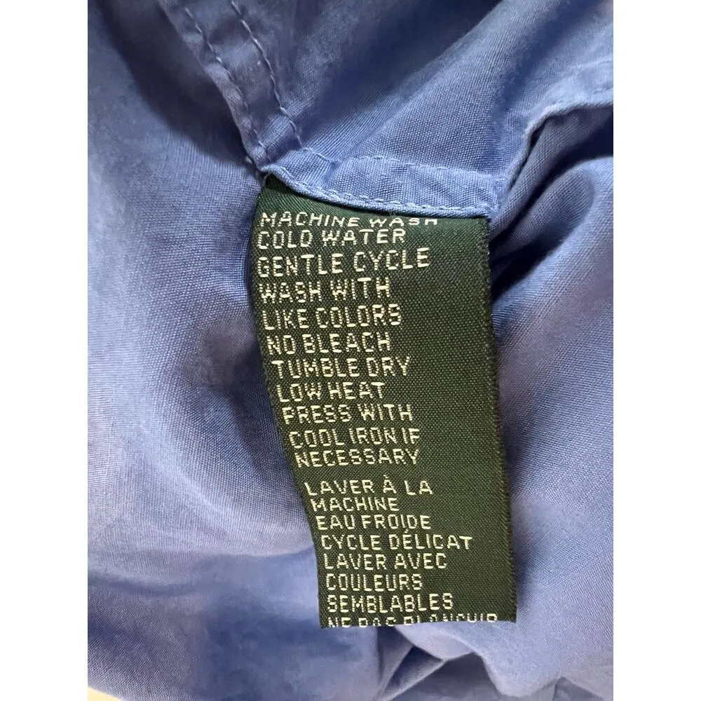 Lauren Ralph Lauren Embroidered Crown Chest Long Sleeve Button Up Size 8 Blue - Image 8