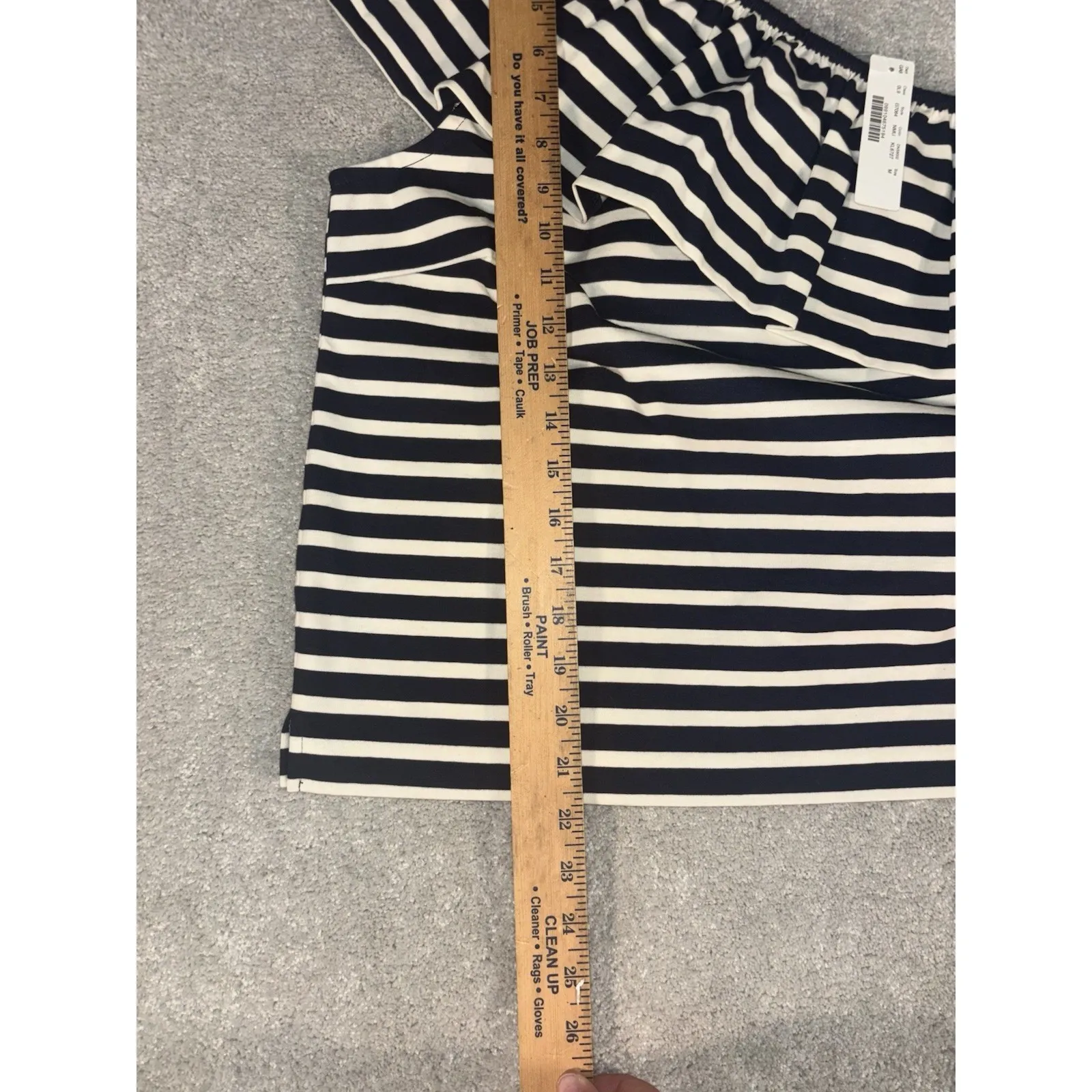 J. Crew - One shoulder striped tank top with‎ ruffle, 100% cotton M NWT Navy - Image 9