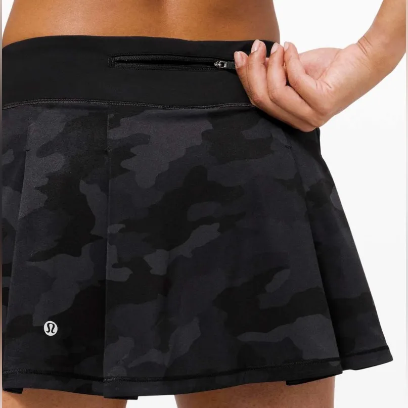 Lululemon Pace Rival Mid Rise Skirt Heritage 365 Camo Deep Coal Multi/Black Sz 8 - Image 6