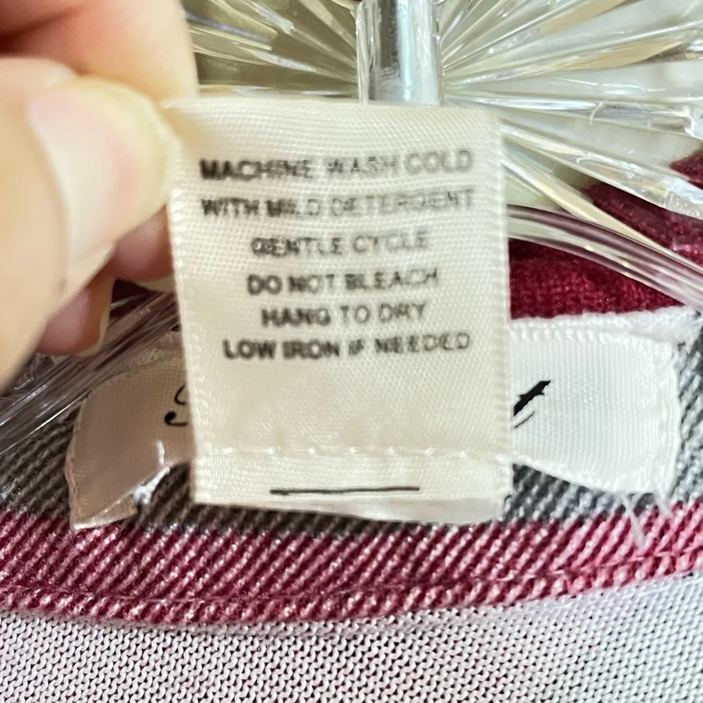 Passport Red and Pink Plaid Shirt Size L - Image 4