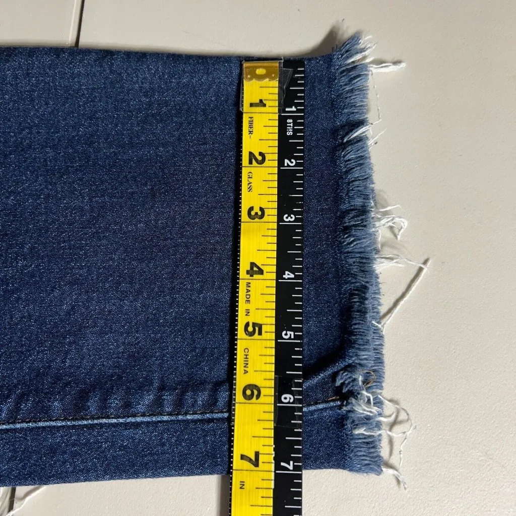 Banana Republic Jeans Womens 31 Blue High Rise Straight‎ Raw Hem Ankle Denim - Image 8