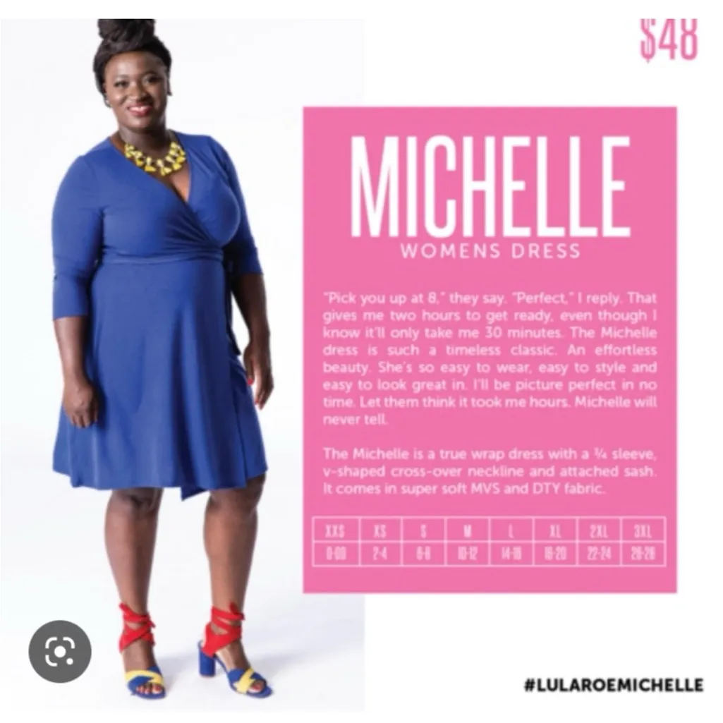 Lularoe Michelle Wrap Dress NWT size large - Image 7