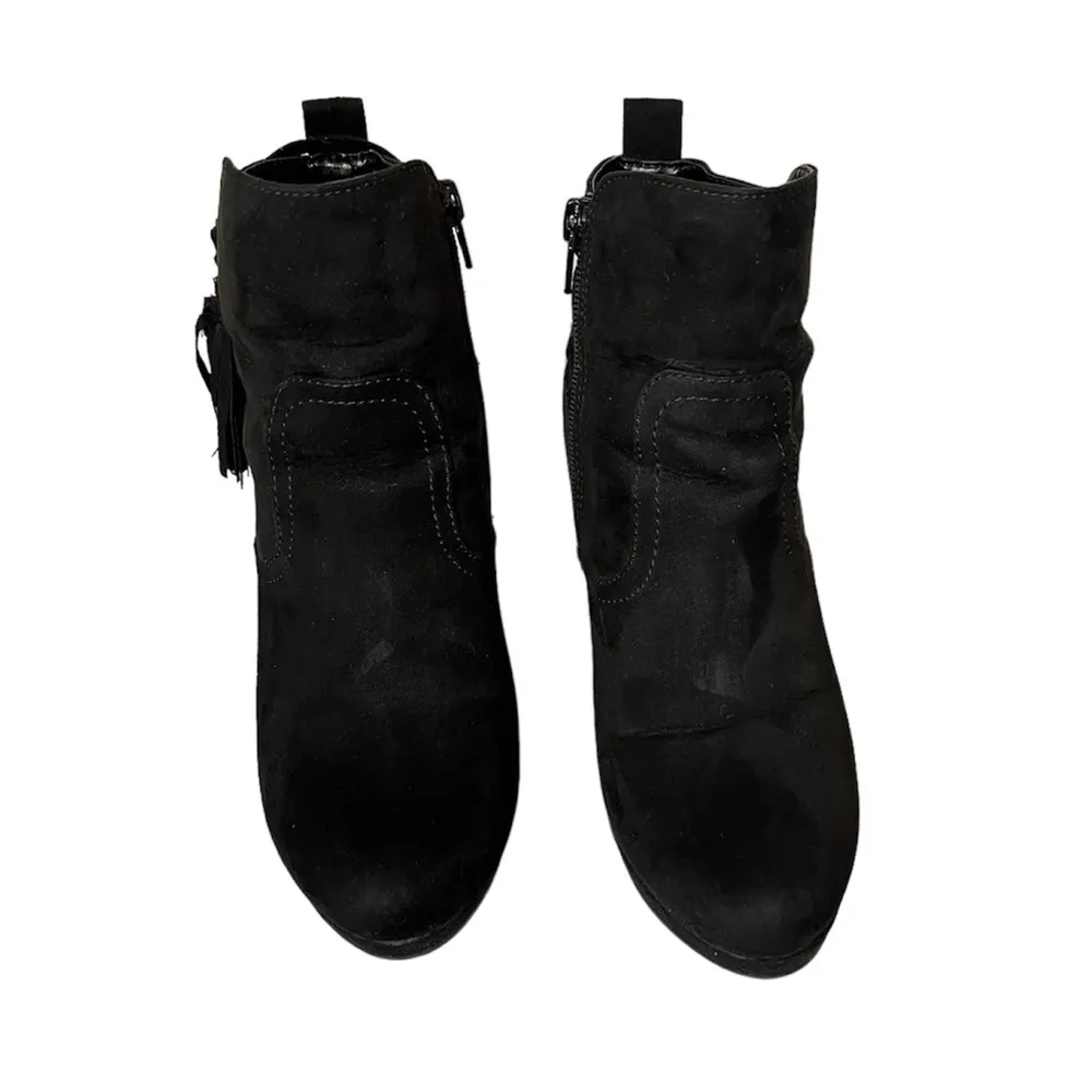 METAPHOR | FREYA Black Suede Heel Boots Size 8M - Image 4