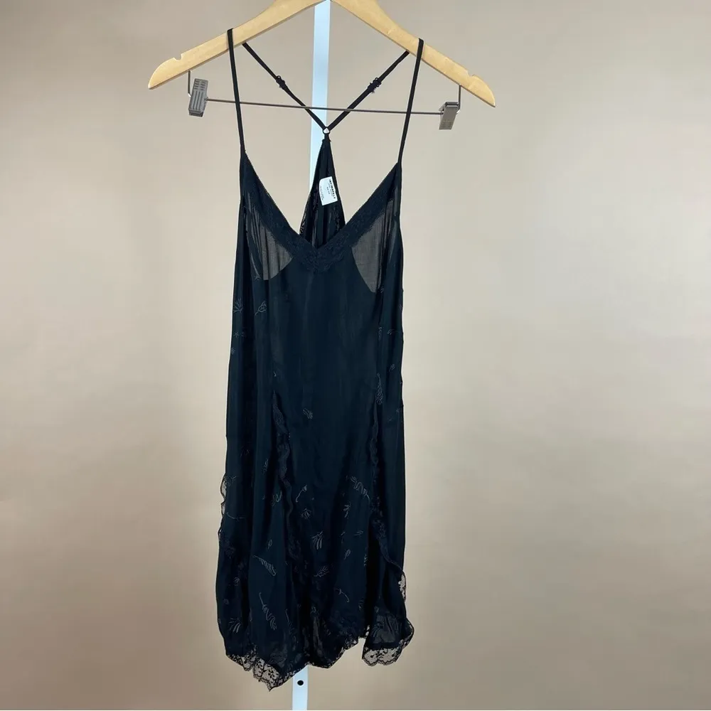 Free People Intimately Size XS Flowy Embroidered Ruffle Boho Slip Dress Lace Y2K - Image 3
