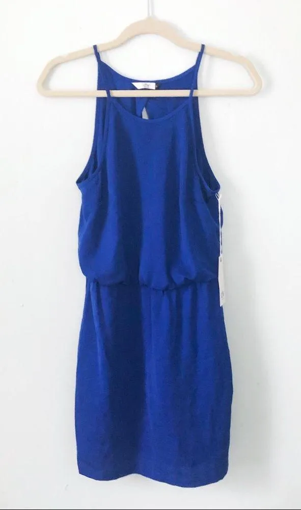 DV Dolce Vita Dress Nancee Blouson Sleeveless Mini Dress Sz S NWT Royal Blue - Image 2