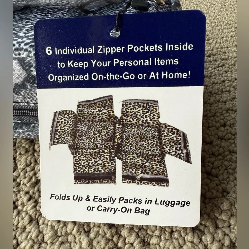 Cruise Club Snakeskin Print Jewelry Travel Bag Black - Image 2