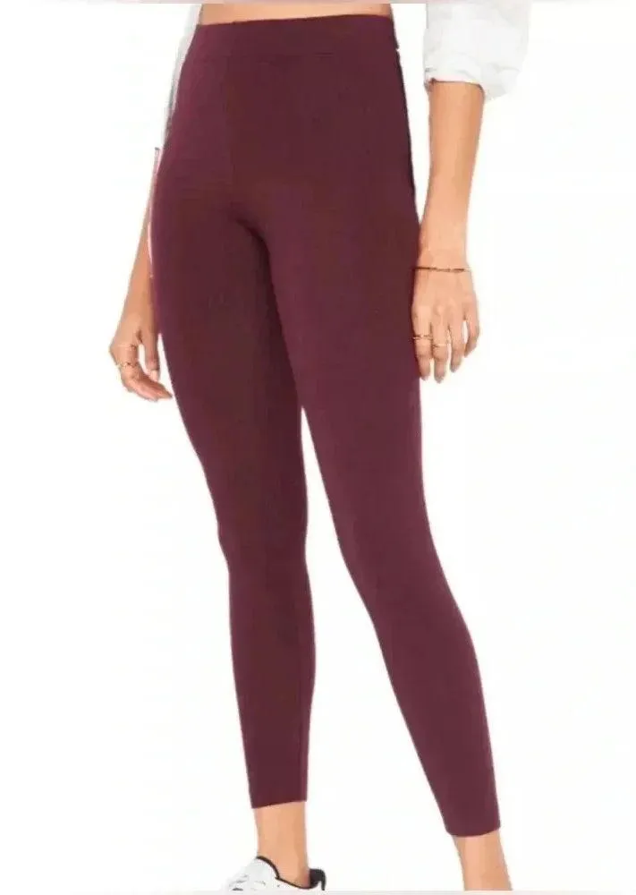 OLD NAVY Women's Size Small High Waisted Jersey Ankle Leggings Red Raisin NWT - Image 2