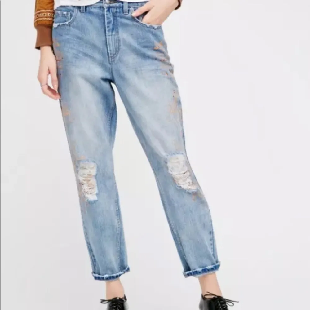 Free People gold stencil distressed jeans - Image 19