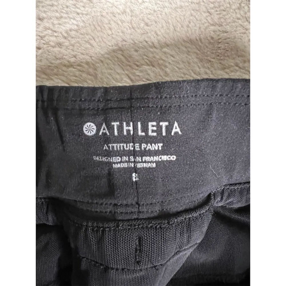 Athleta Women's Jogger Pants Size 8 Black Ruched Casual Tapered Leg - Image 3
