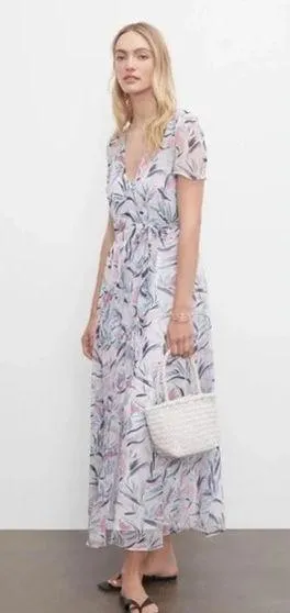 NWT Club Monaco Birds of Paradise Maxi Wrap Dress Sheer Top Dress Women's Sz 00 - Image 1