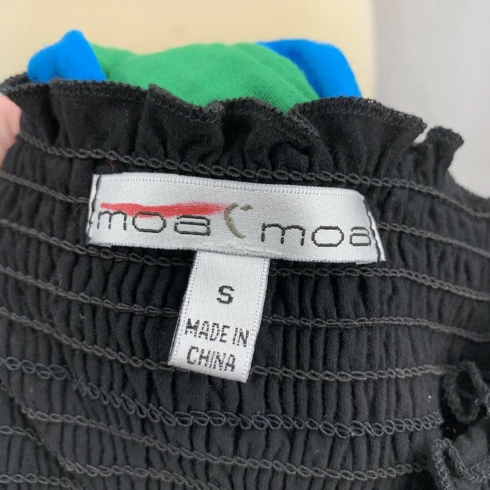 Moa Moa Smocked Top Colorblock Skirt Dress Small - Image 5