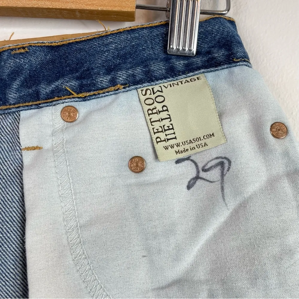 Vintage Levis 505 by Petros Redone Distressed Ripped High Rise womens 29 - Image 14