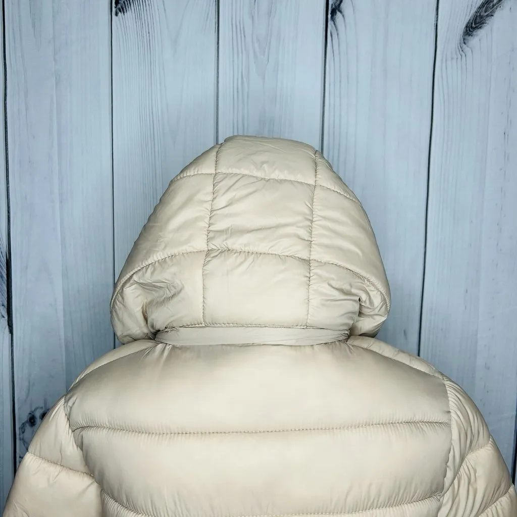 California City Wear Hooded Down Puffer Jacket Lightweight Tan Coat Size L Size L - Image 10