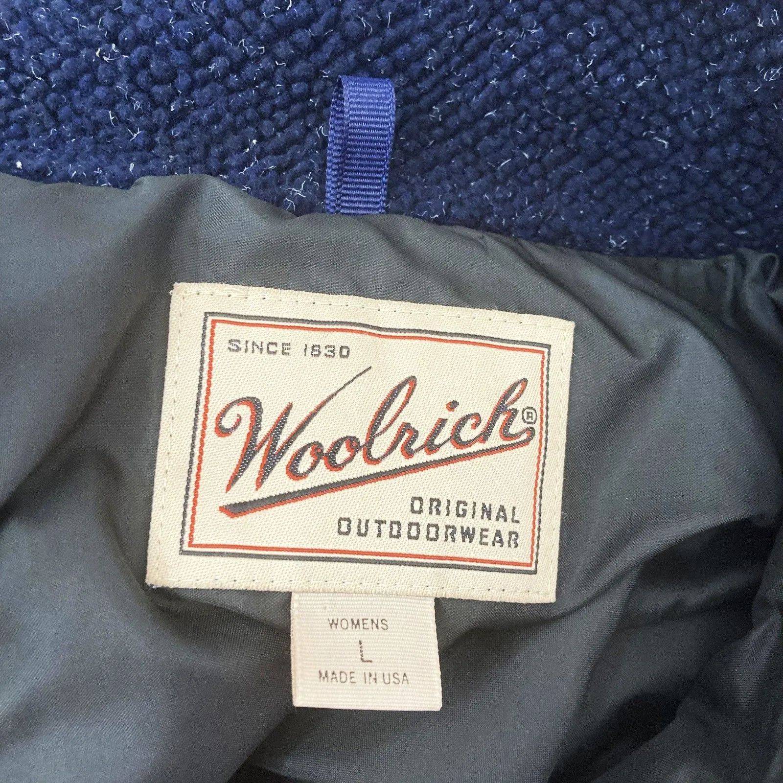 Vintage Woolrich Sherpa Fleece Jacket Navy USA Made L Heritage - Image 13