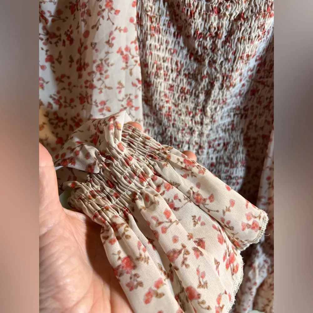 Princess Polly Pink Floral Ruched Long Sleeve Mini Dress summer party floral - Image 9