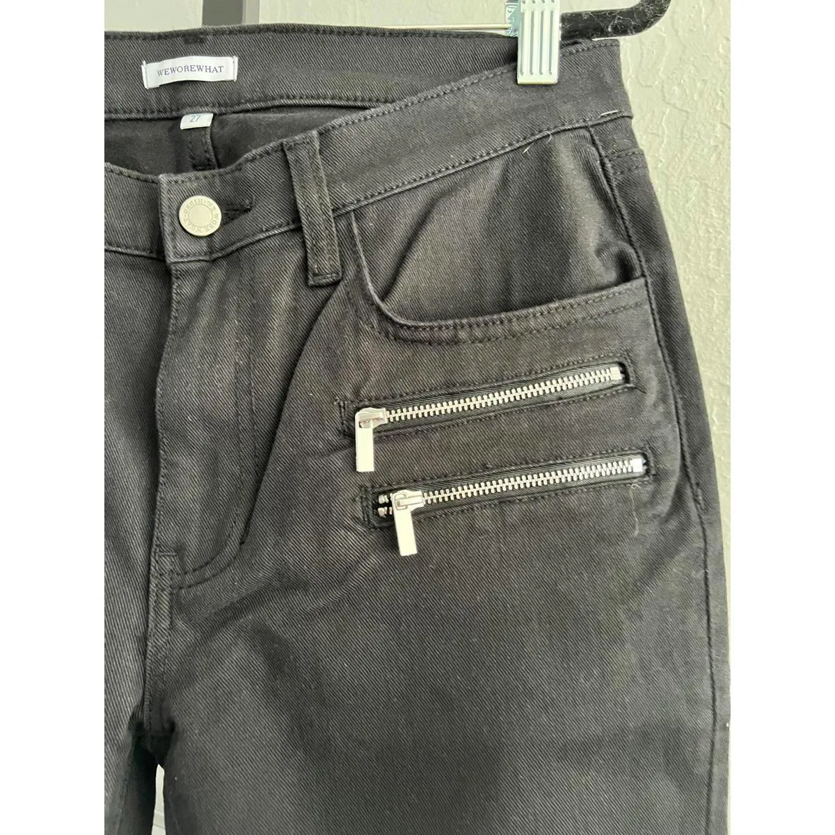 EUC Black Zip Pocket Pants by WEWOREWHAT, Size 27 - Image 4
