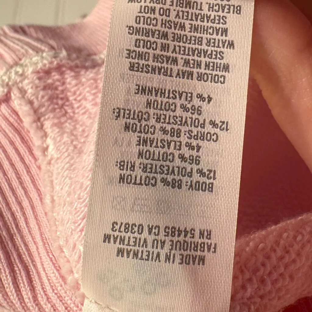 Aerie Seams Right Short Puff Sleeve Cropped Sweatshirt Light Pink Size XXL - Image 6