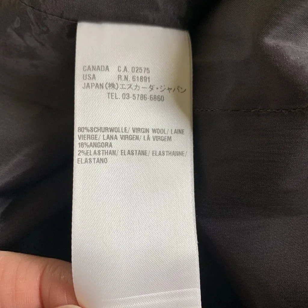 Escada Gray Wool Dress 34 Fitted Midi Angora Blend Elegant - Image 5