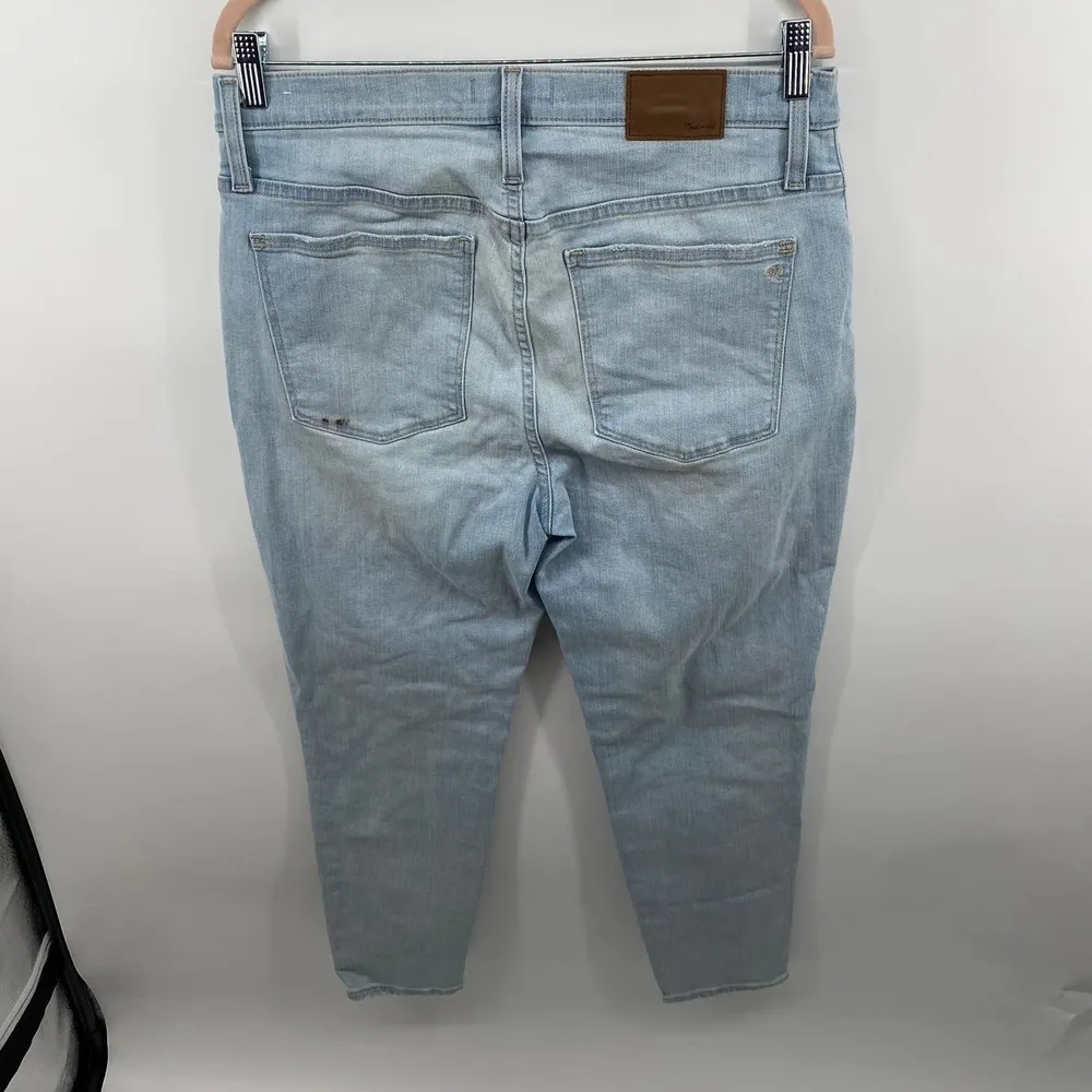 Madewell 9" Mid-Rise Skinny Crop Denim Jeans Light Wash Relaxed Fit Size 31 - Image 6