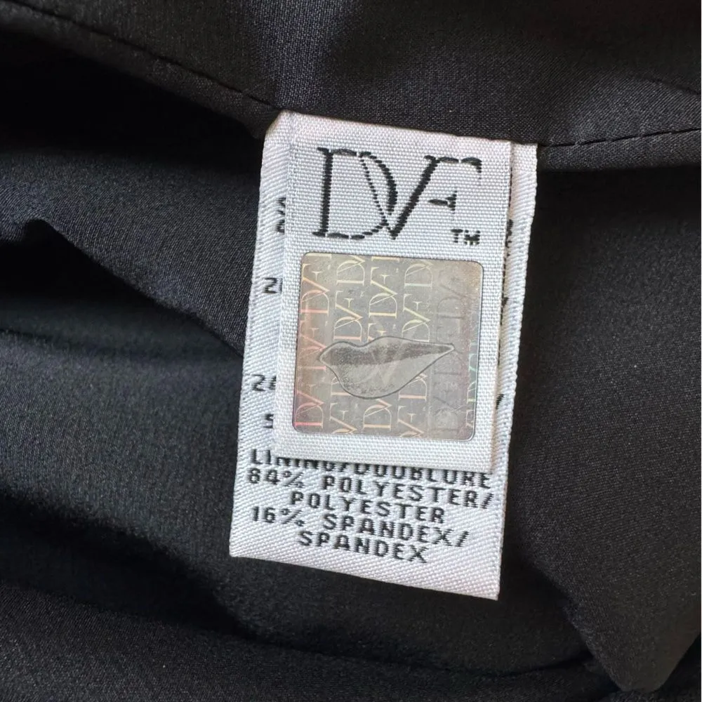 Diane Von Furstenberg Wool Blend Black Floral Lace Pencil Skirt Size 8 - Image 8