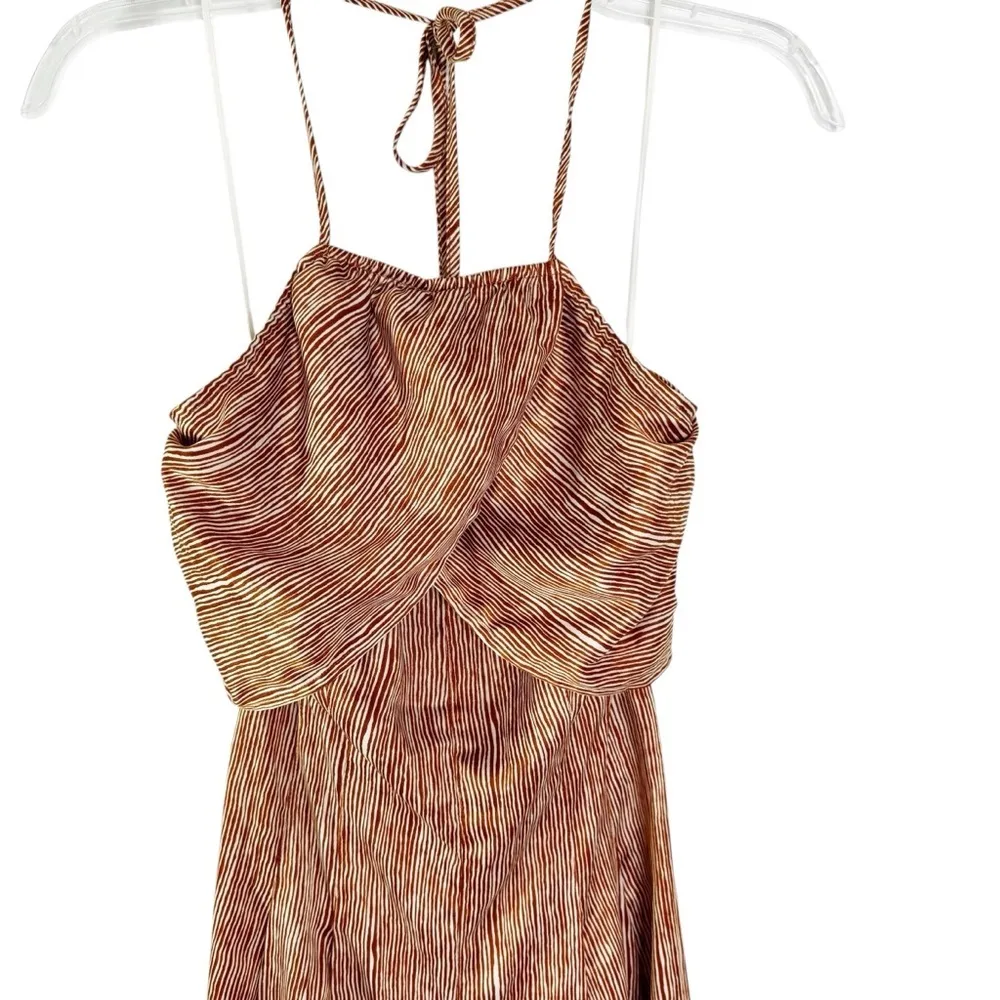 NWT Tuckernuck Moon River Striped Tie Back Halter Jumpsuit Cooper Size XS - Image 8