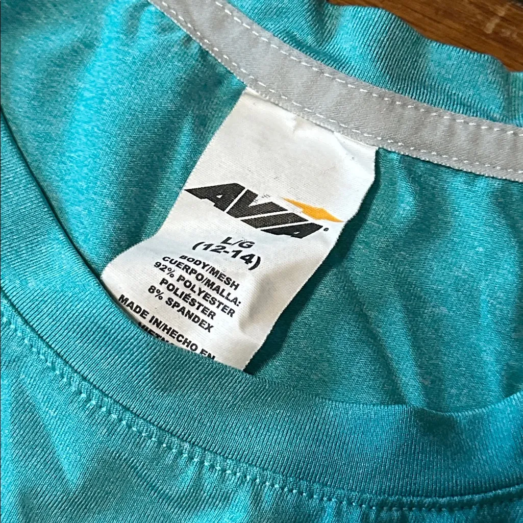 Avia Teal Short Sleeve Running Shirt, Large - Image 2