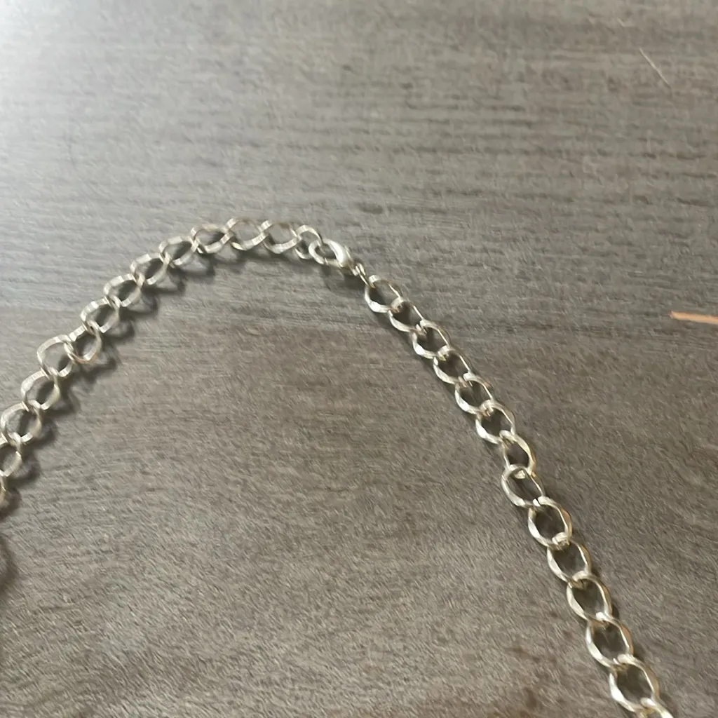 Silver Tone Statement Necklace w/ Pale Yellow Beads, 22 inch - Image 3