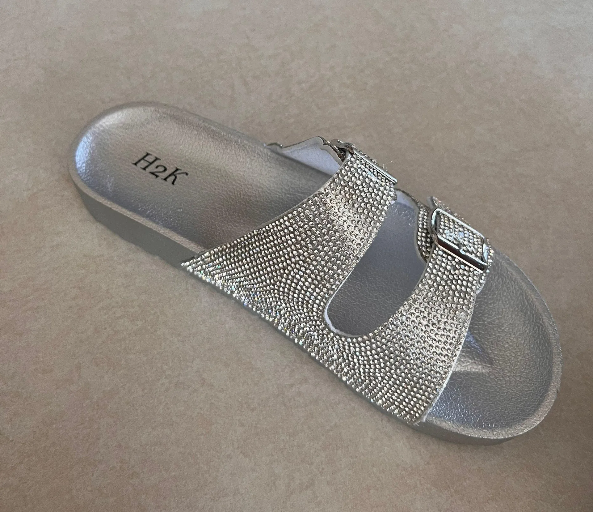 H2K Silver Rhinestone Sandals - Image 2