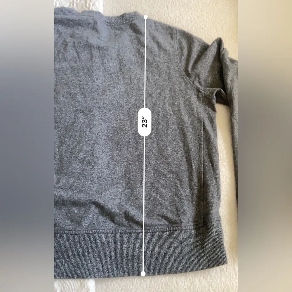 Cropped Crewneck Lightweight Pullover Gray 6 - Image 7