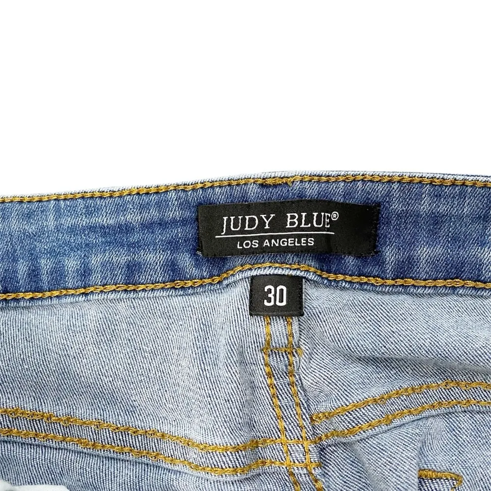 Judy Blue Relaxed Fit Size 31 Medium Wash Denim Cropped Jeans Soft & Strechy - Image 11