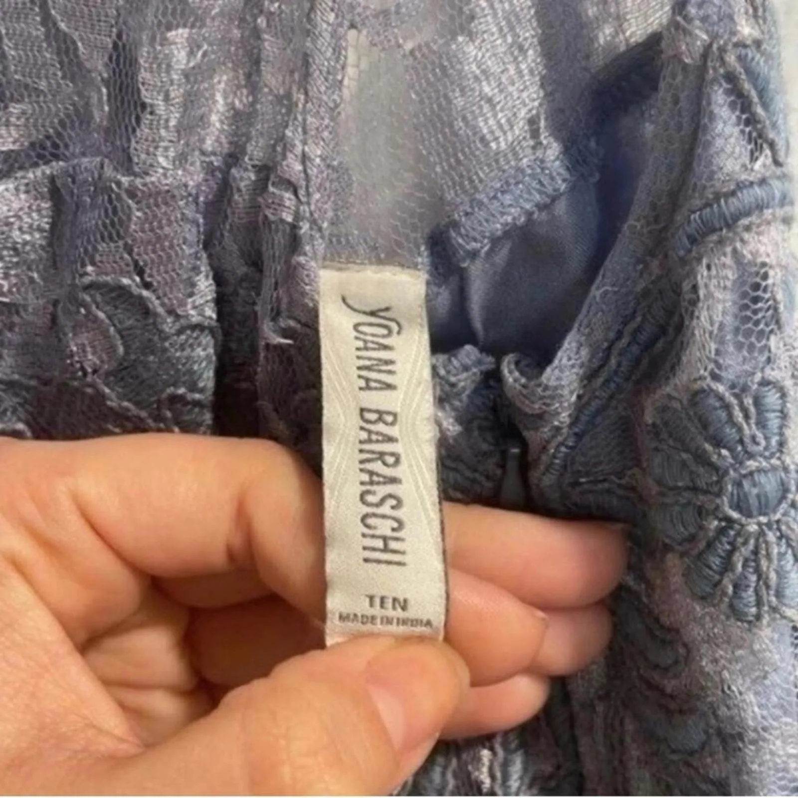 ✅Yoana Baraschi Blue Floral Lace Cut Out Back Cocktail Party Tea Dress - Image 7