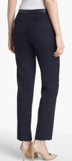 Tory Burch  Christy Wool Blend Leather Trim Ankle Pants - Image 2