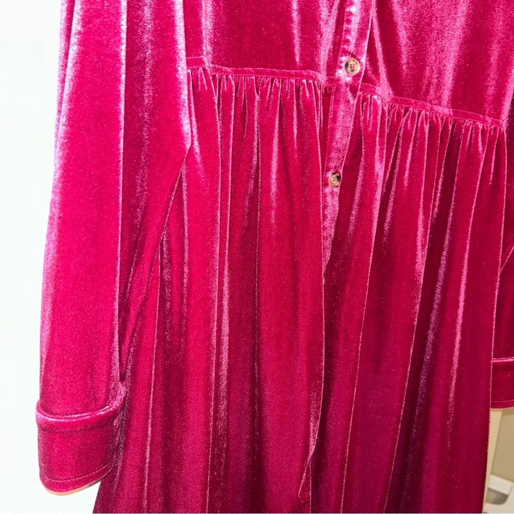 Jodifl Hot Pink Velvet Dress Women’s Small - Image 4