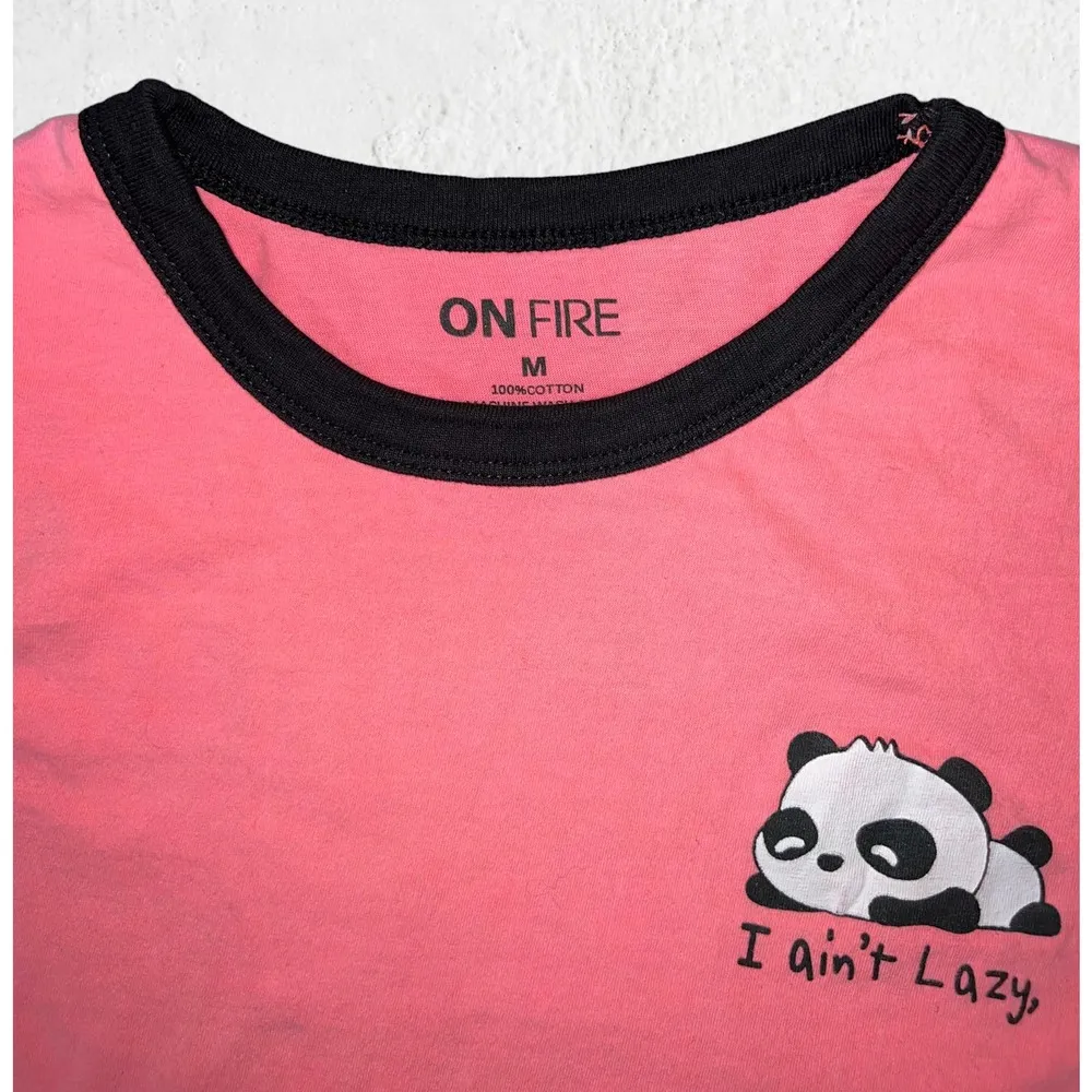 Lazy Panda Pink Shirt Size Medium - Image 6