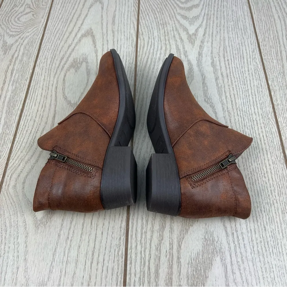 Sun + Stone Women's Adelinee Double Zip Ankle Booties 6.5M Chocolate $70 Brown Size 6.5 - Image 4
